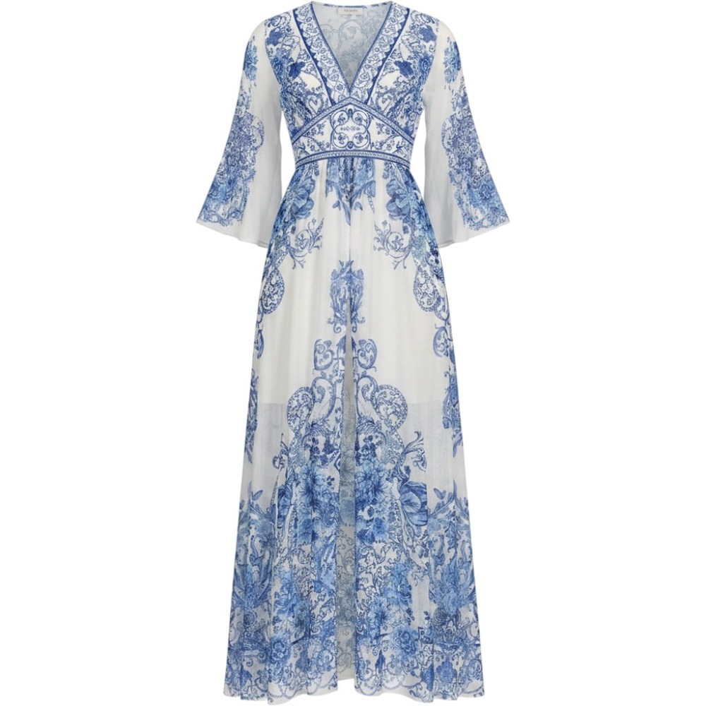 Maxi Dress Floral Womens Wedding Boho Garden Party Flowy‎ Fairy Whimsical 42